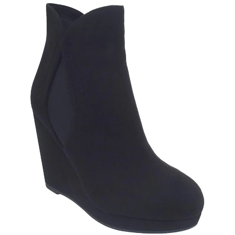 Impo Womens Tadich  Ankle Faux Suede Wedge Boots