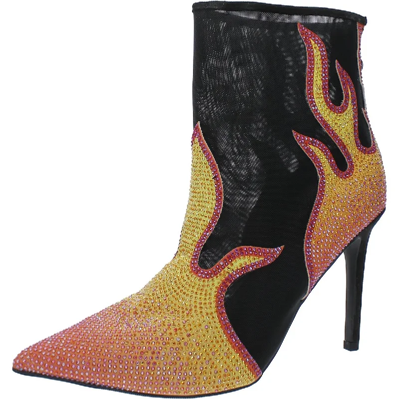 Thalia Sodi Womens Rayenn Faux Suede Rhinestone Ankle Boots