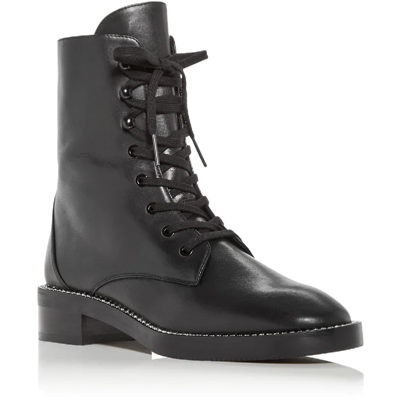 Stuart Weitzman Womens Sondra Shine Leather Embellished Ankle Boots