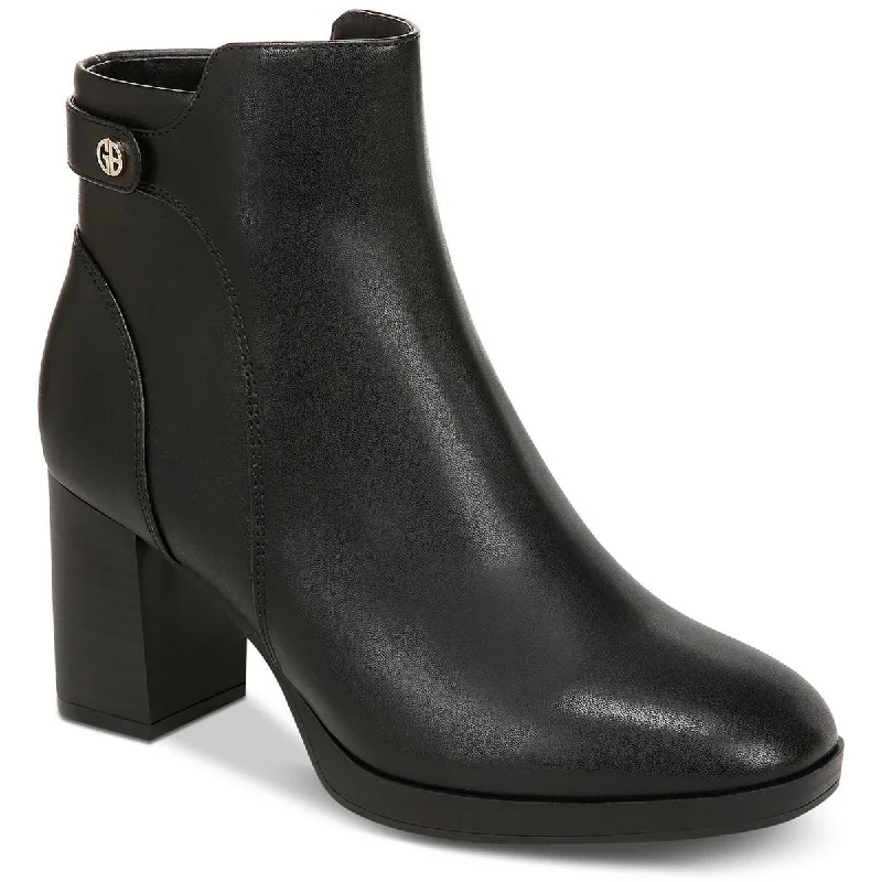 Giani Bernini Womens Trumann Faux Leather Embellished Ankle Boots