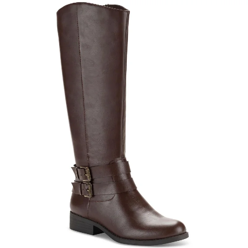 Style & Co. Womens Malia Faux Leather Buckle Mid-Calf Boots