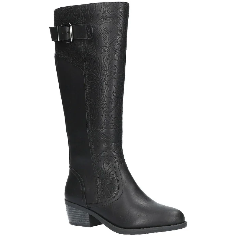 Easy Street Womens Arwen Embossed Almond Toe Knee-High Boots
