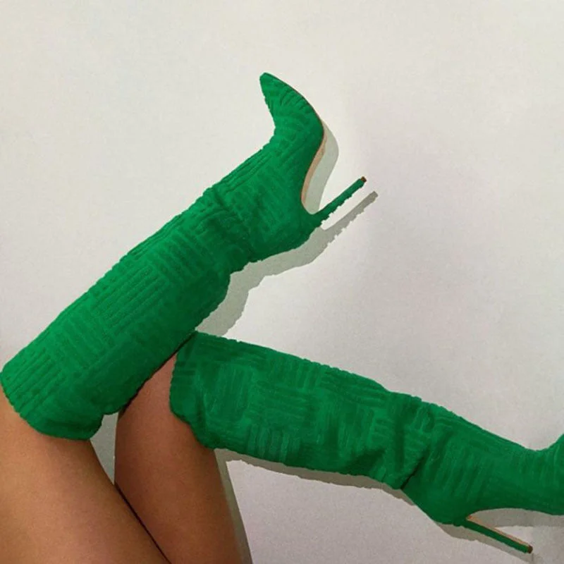 Pointed Thin Heel High Heel Towel Boots High Boots (SL8389)