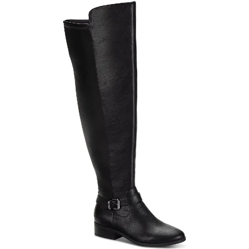 Style & Co. Womens Charlaa Faux Leather Buckle Over-The-Knee Boots