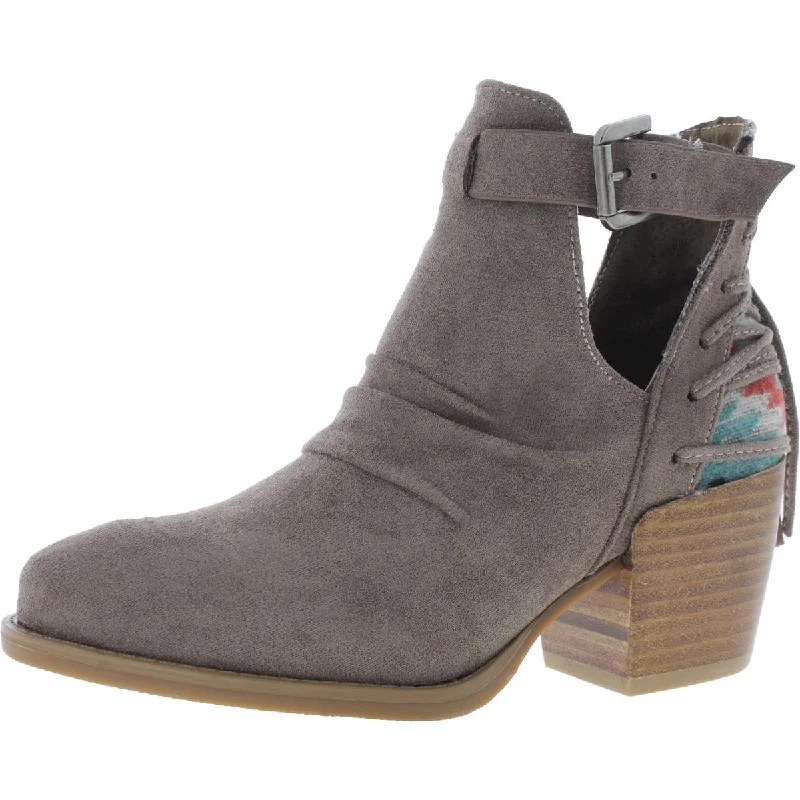 Very G Womens Buckle Ruched Ankle Boots