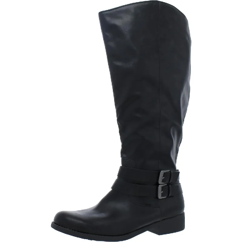 Style & Co. Womens Maliaa Faux Leather Round Toe Mid-Calf Boots