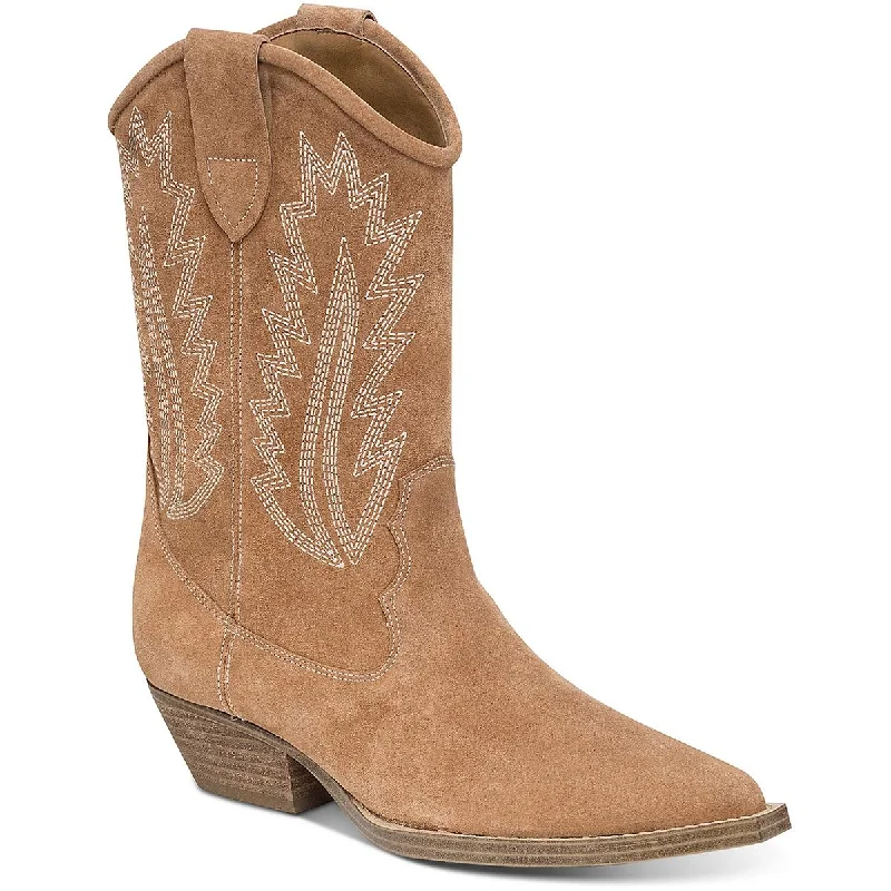Marc Fisher LTD Womens Natara Leather Mid-Calf Cowboy, Western Boots