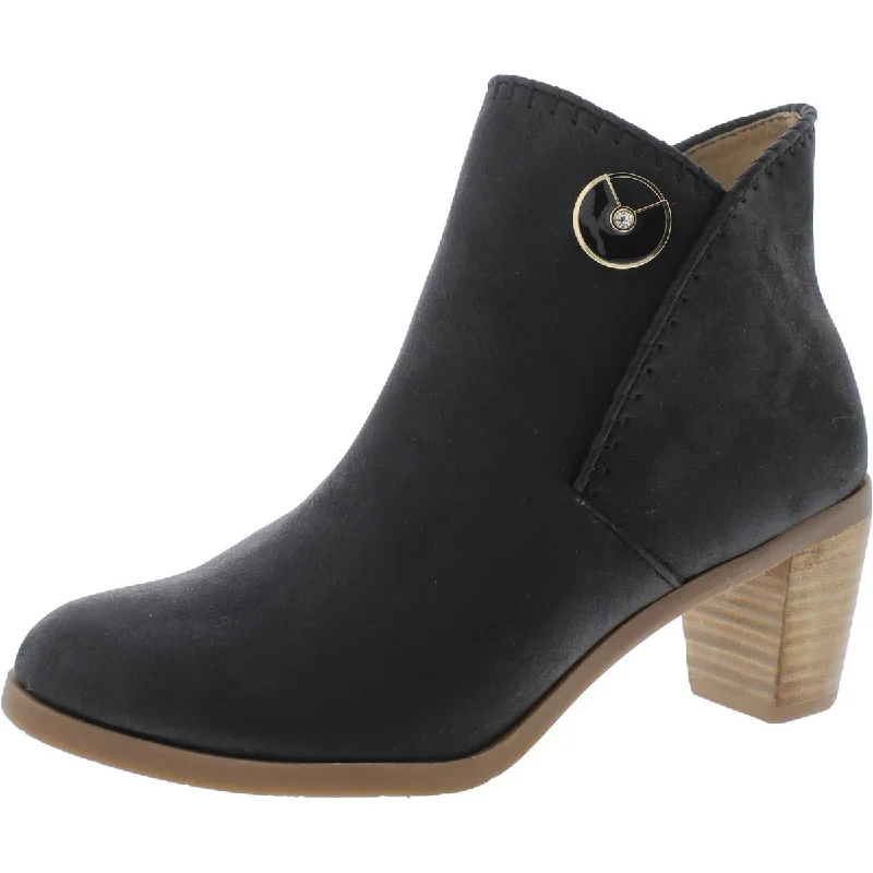 Lindsay Phillips Womens Shelly Round Toe Slip On Ankle Boots