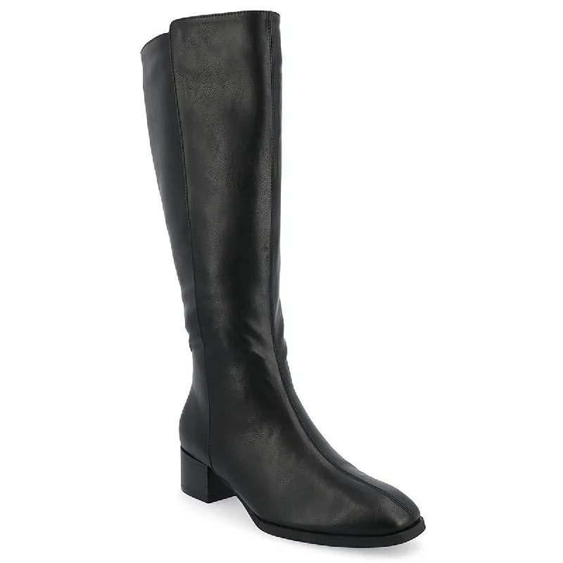 Journee Collection Womens DEVRI Faux Leather Square toe Knee-High Boots