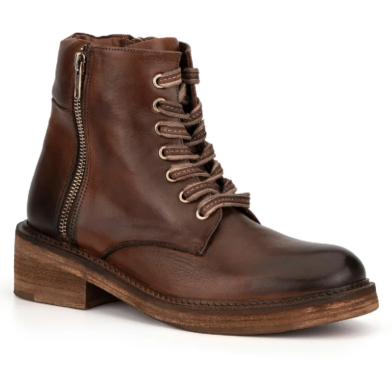 Vintage Foundry Co. Womens ALLISON Stacked Heel Lugged Sole Ankle Boots