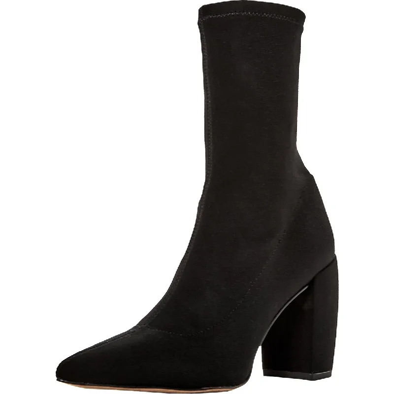 Kenneth Cole New York Womens Alora Stretch Bootie Block Heel Ankle Sock Boot