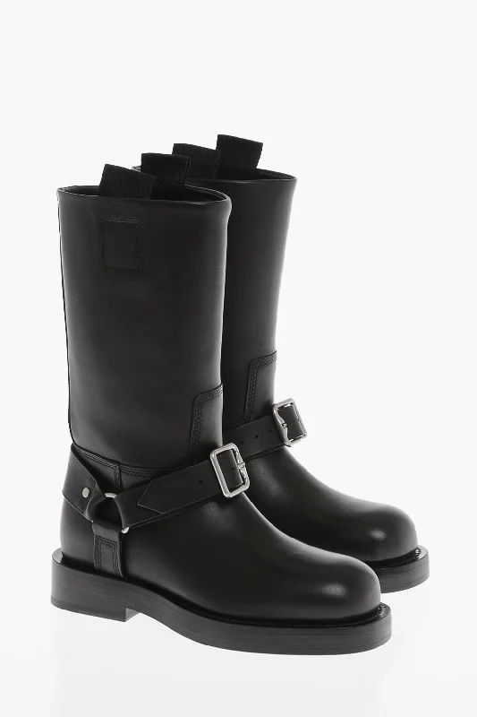 Burberry Leather Biker Mid Boots