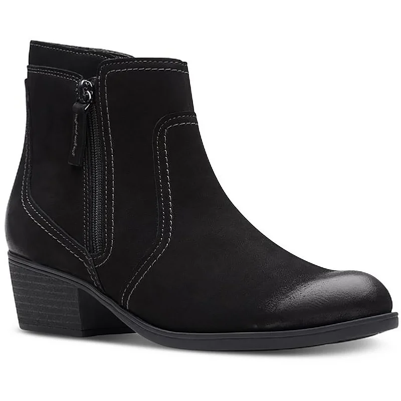 Clarks Womens CHARLTEN AVE Faux Suede Round toe Ankle Boots