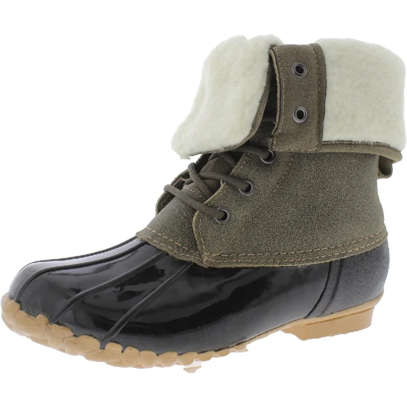 Maine Woods Womens Adele Leather Faux Fur Winter & Snow Boots