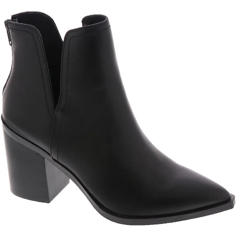 Steve Madden Womens Novita Pointed Toe Block Heel Ankle Boots