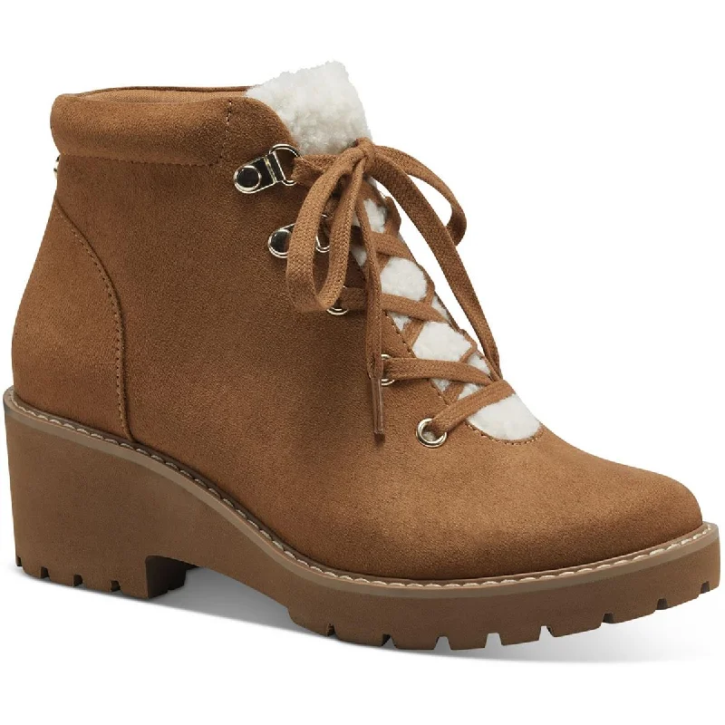 Giani Bernini Womens Valentena Ankle Lugged Sole Combat & Lace-up Boots
