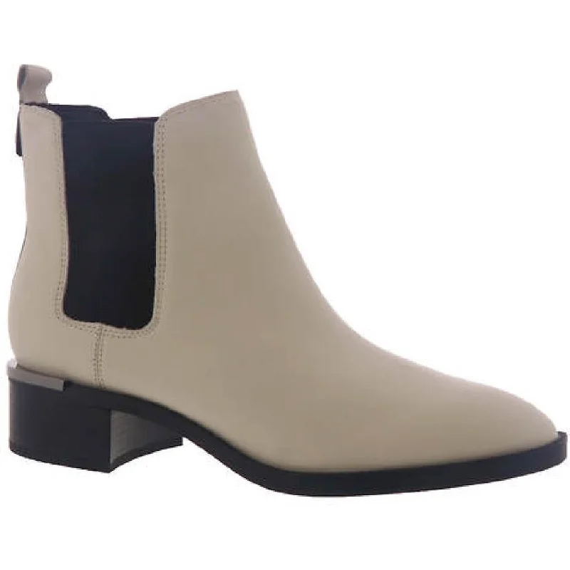 Calvin Klein Womens Demmie Leather Block Heel Ankle Boots