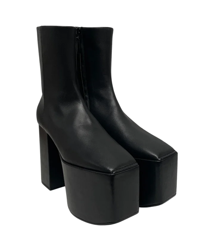 BALENCIAGA/Heels/EU 37.5/Leather/BLK/LOOK LKE KISS BOOTS