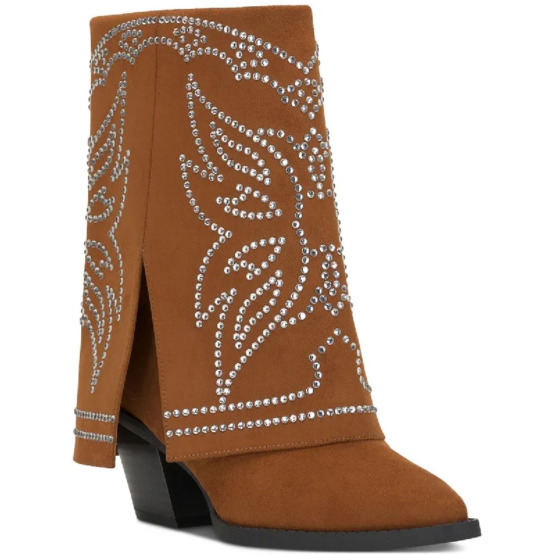 INC Womens Jadiza Faux Suede Ankle Cowboy, Western Boots