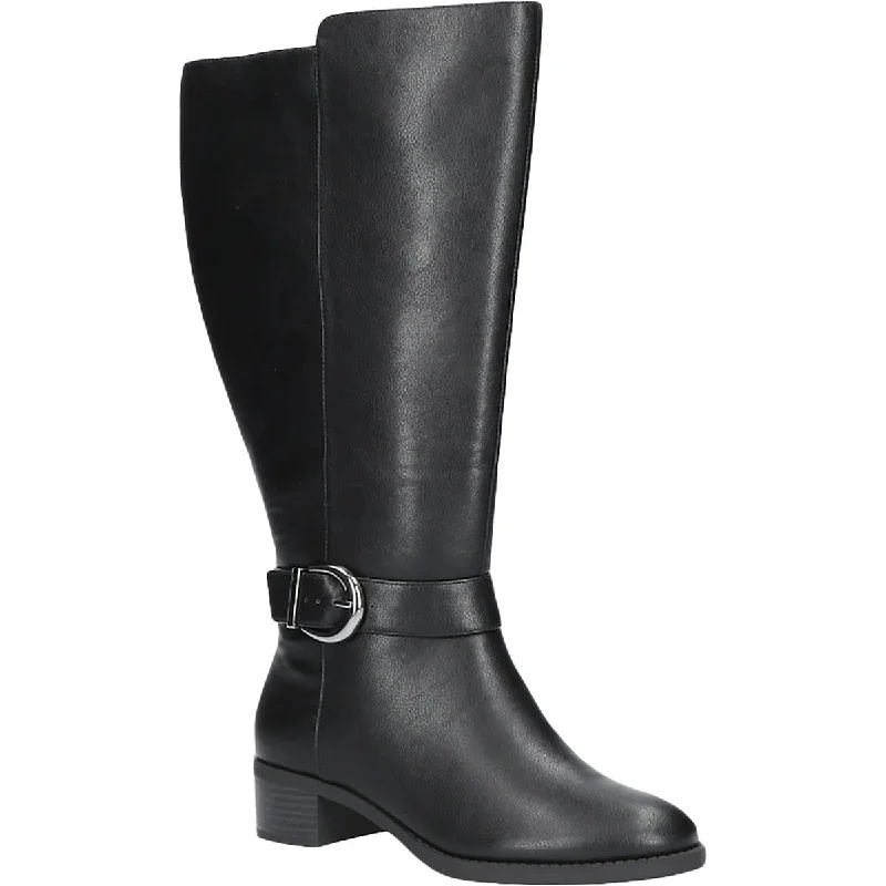 Easy Street Womens Victoria Plus Plus Faux Leather Wide Calf Knee-High Boots