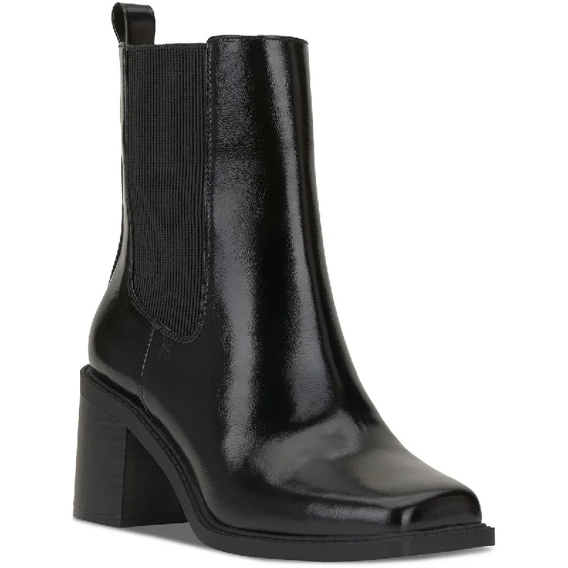INC Womens Mapiya Faux Leather Zip Up Ankle Boots