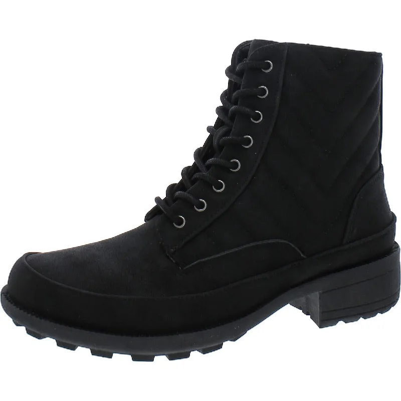 Easy Street Womens Elsie Zipper  Combat & Lace-Up Boots