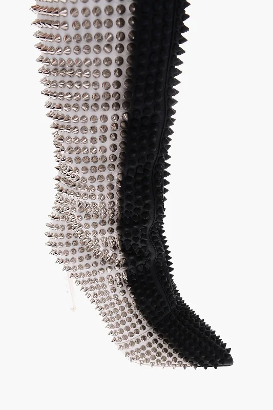 Philipp Plein 12Cm Leather Studded Fashion Show Over The Knee Boots