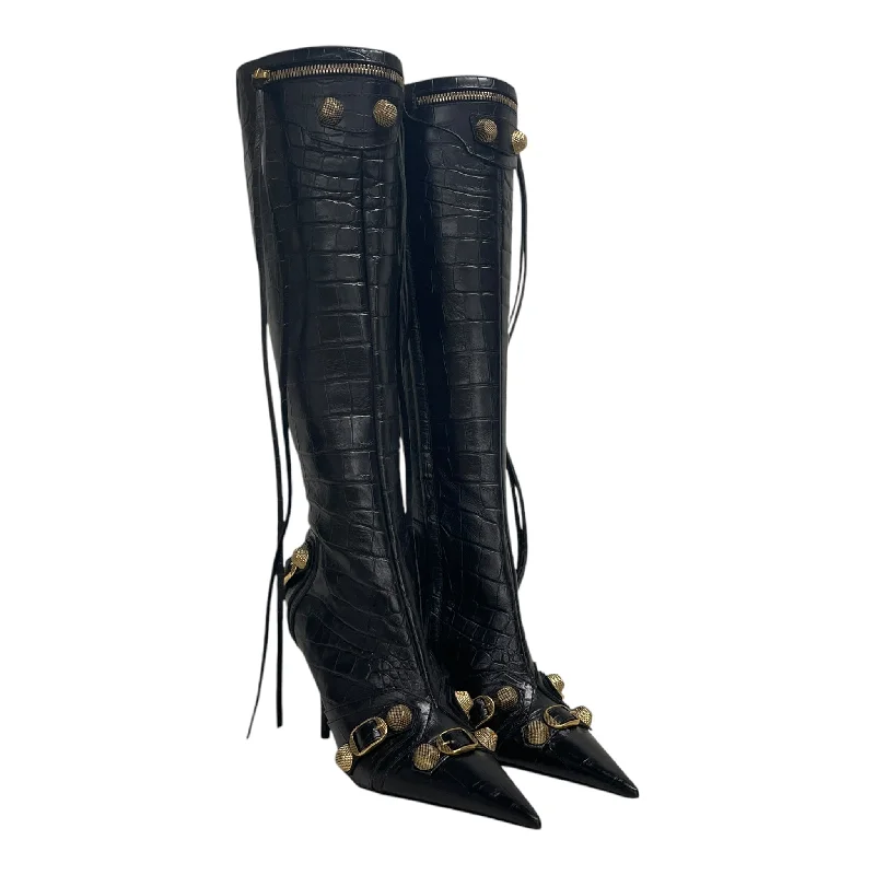BALENCIAGA/Heels/EU 35/Leather/BLK/cagole boots