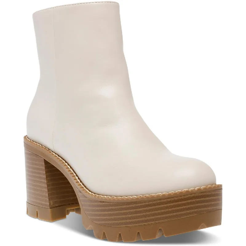 Wild Pair Womens Margoee Faux Leather Platform Ankle Boots