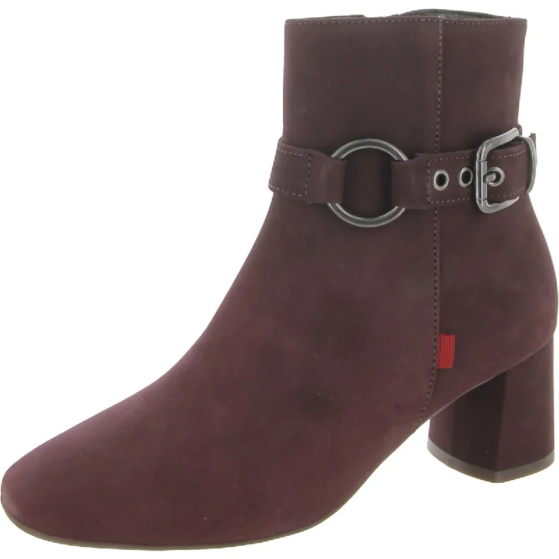 Marc Joseph Womens Madison Buckle Block Heel Ankle Boots