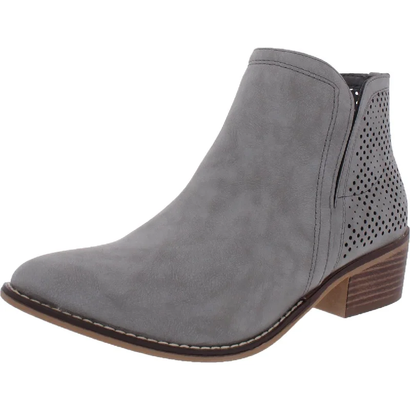 Madden Girl Womens Neville Faux Leather Zipper Ankle Boots