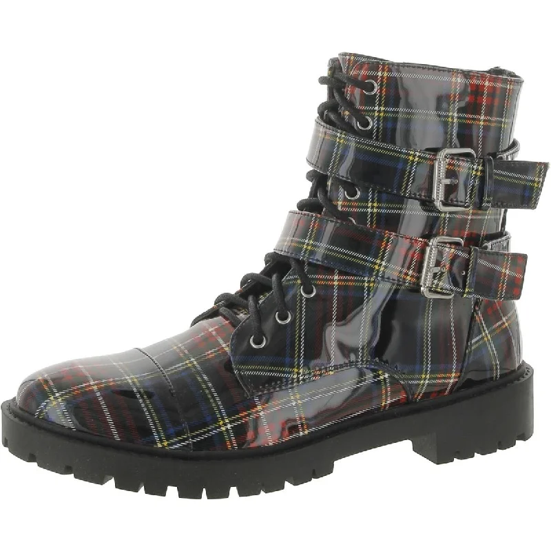 Blue Combo Academy Plaid Patent