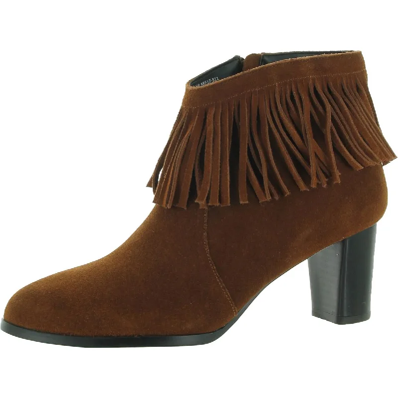 David Tate Womens Misty Fringe Ankle Boots