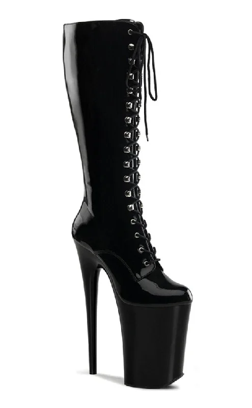 INFINITY-2020 Black Patent Knee High Boots