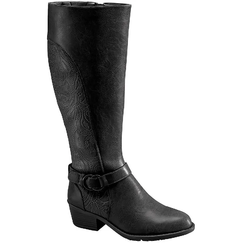 Easy Street Womens Luella Wide Calf Block Heel Knee-High Boots