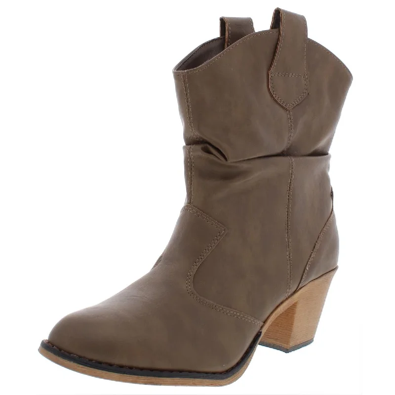 Charles Albert Womens Vegan Leather Heels Ankle Boots