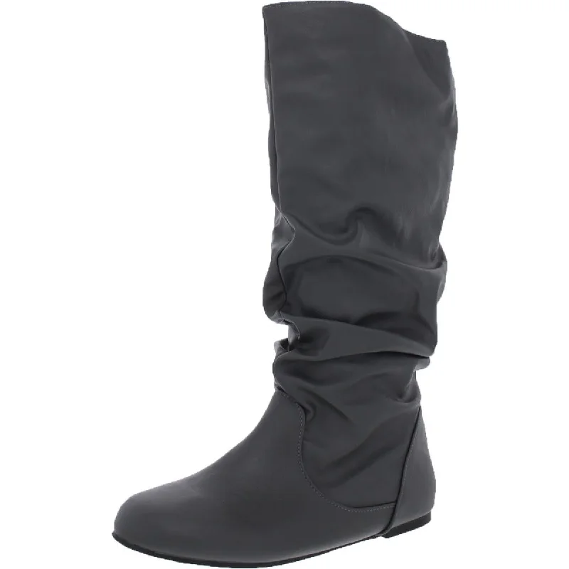 Journee Collection Womens XWC-Jayne Slouchy Flat Heel Knee-High Boots