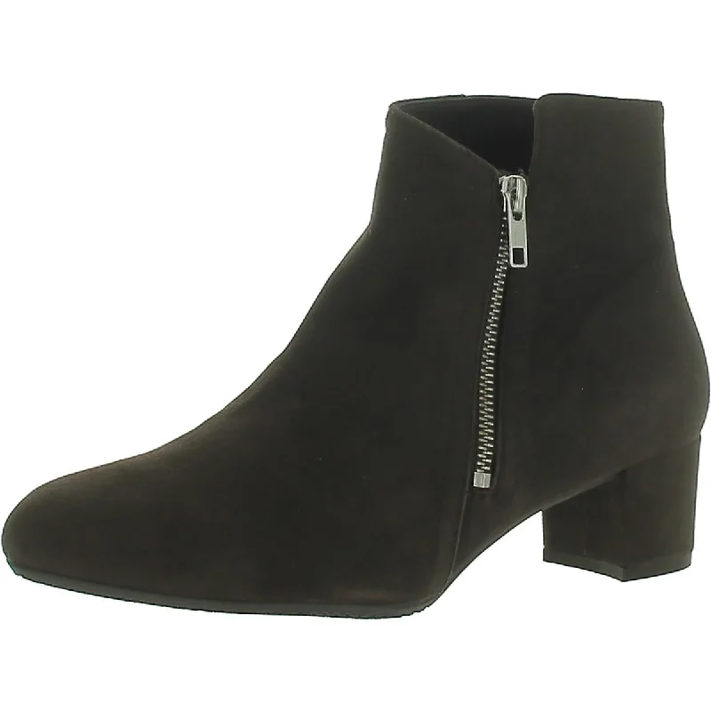 Eric Michael Womens Suede Block Heel Ankle Boots