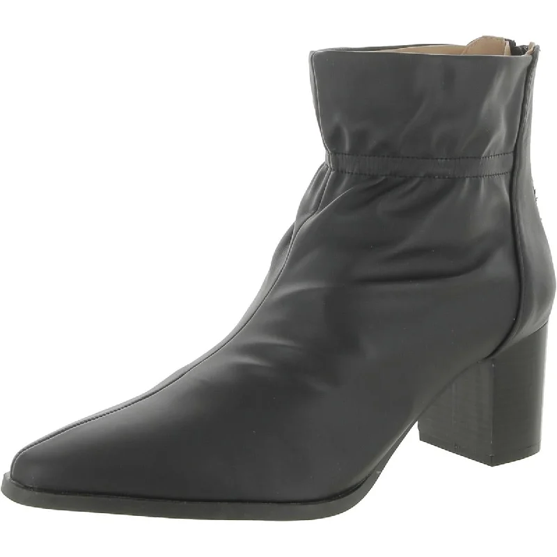 Journee Collection Womens Faux Leather Pointed Toe Ankle Boots