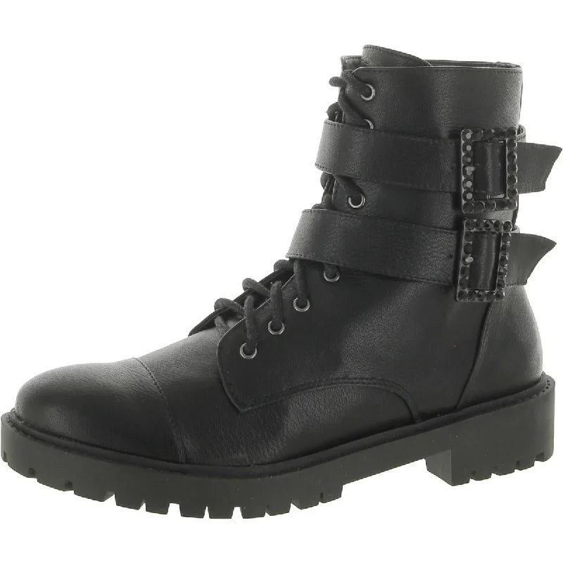 Jessica Simpson Womens Kerina Faux Leather Ankle Boots