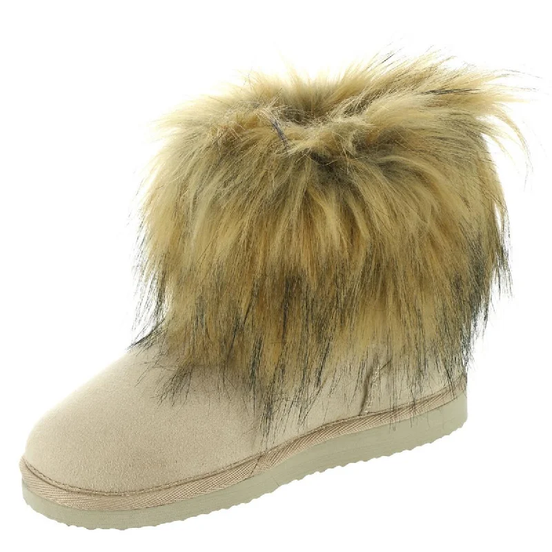 Array Womens Telluride Faux Fur Slip On Ankle Boots