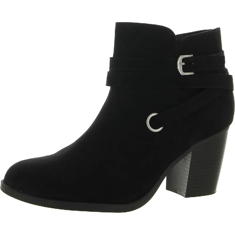 Style & Co. Womens Zolaa Faux Suede Block Heel Ankle Boots