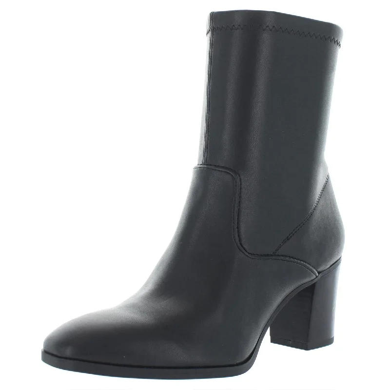 Franco Sarto Womens Indigo Faux Leather Square Toe Ankle Boots