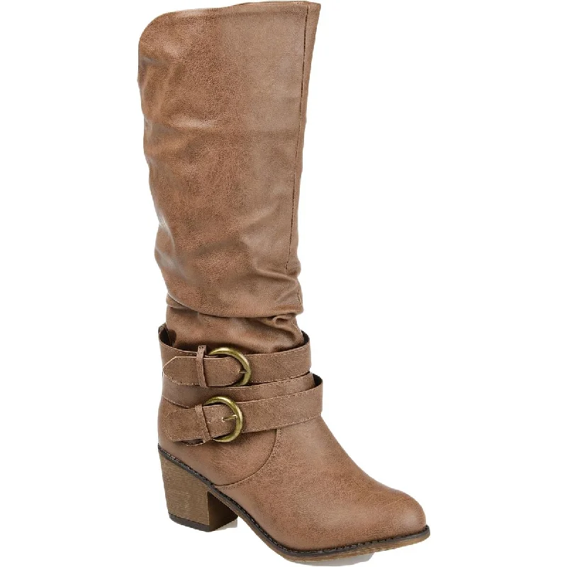 Journee Collection Womens Late Faux Leather Wide Calf Knee-High Boots