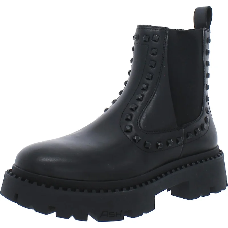 ASH Womens Genesis Bis Leather Embellished Ankle Boots