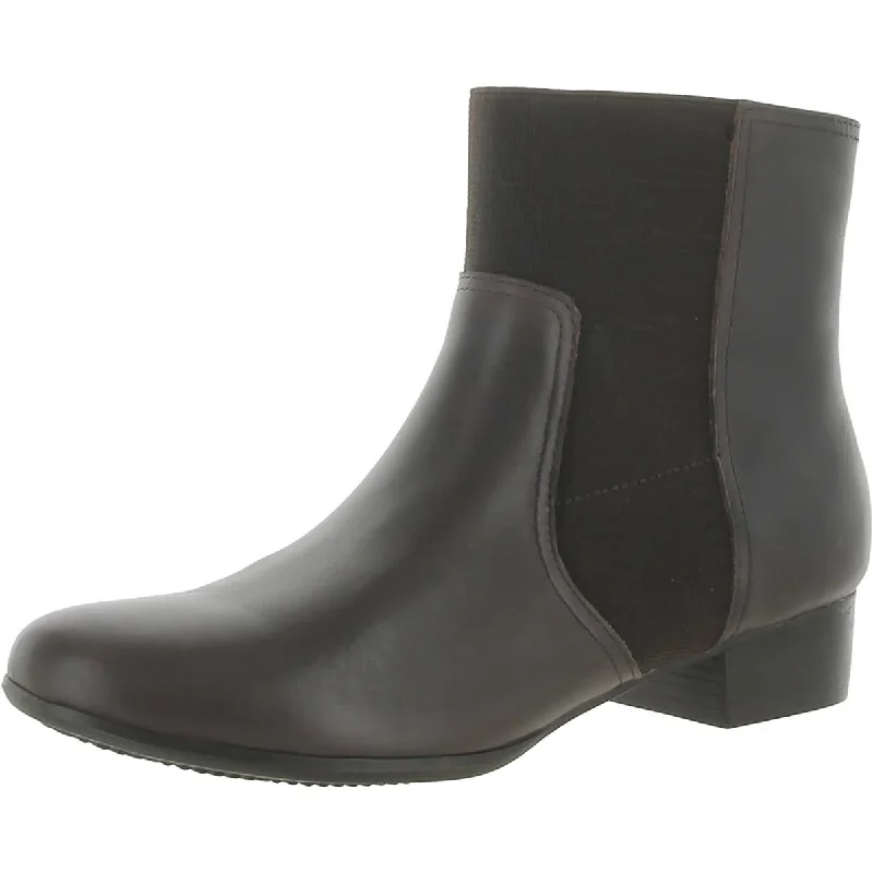 Trotters Womens Monte Leather Round Toe Ankle Boots