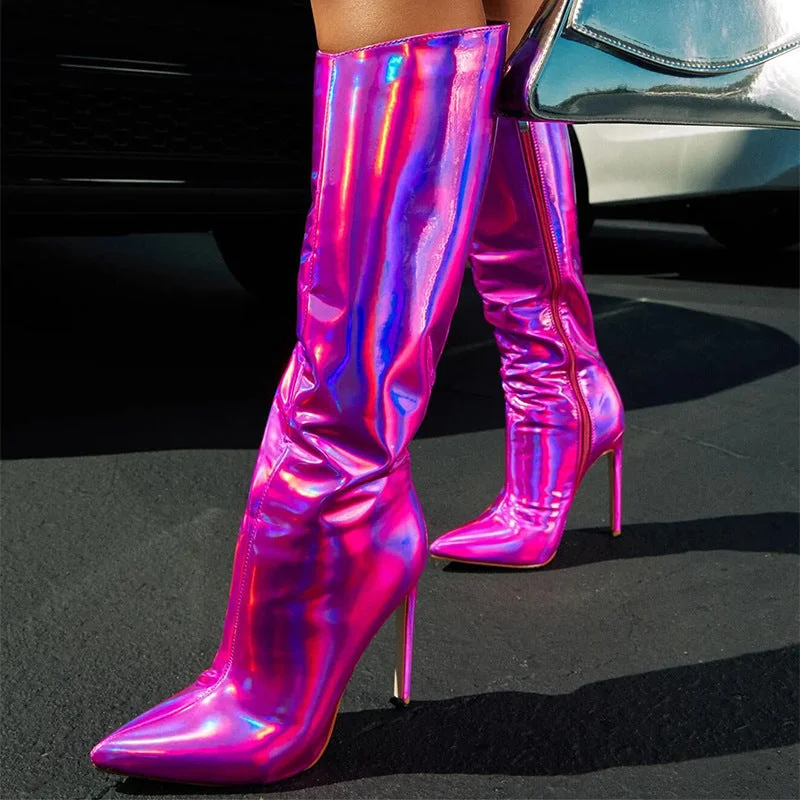 Women's Boots with Bright Pointed High Heels (SL8387)