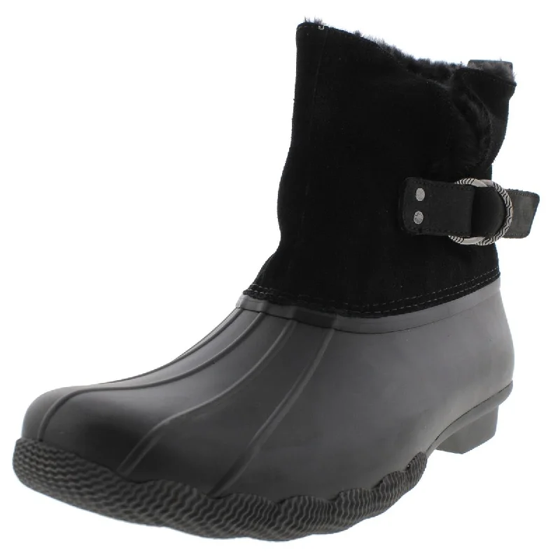 Sperry Womens Saltwater Ivy Suede Faux Fur Ankle Boots