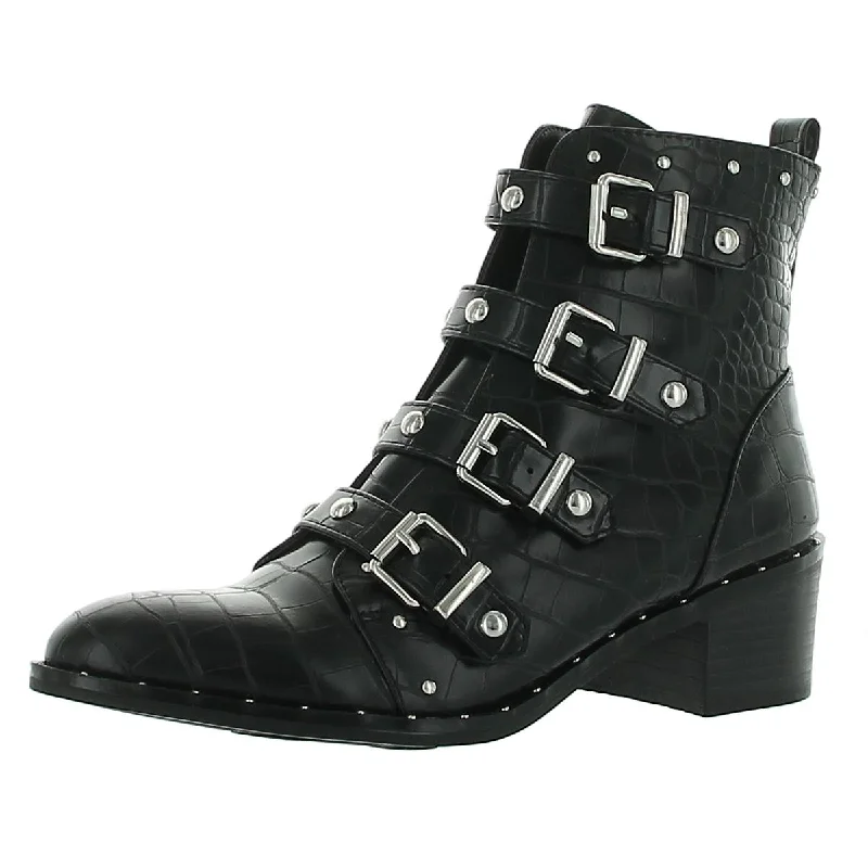 Fergalicious Womens Haven Faux Leather Studded Ankle Boots