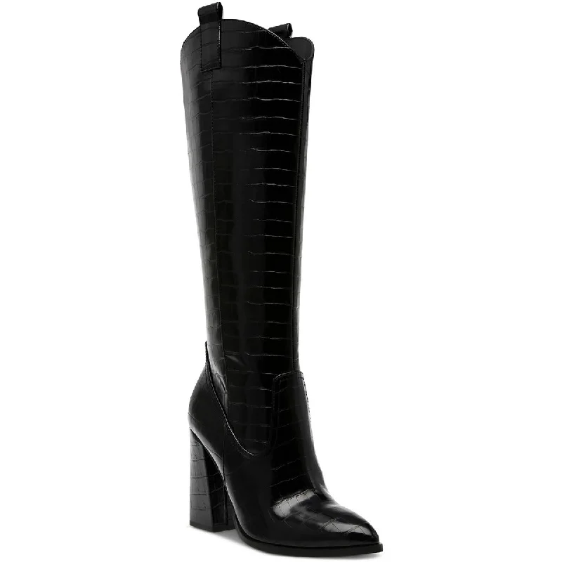 DV By Dolce Vita Womens Charlot Faux Leather Block Heel Knee-High Boots
